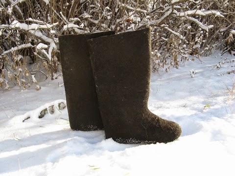 Russian traditional winter boots wool Valenki