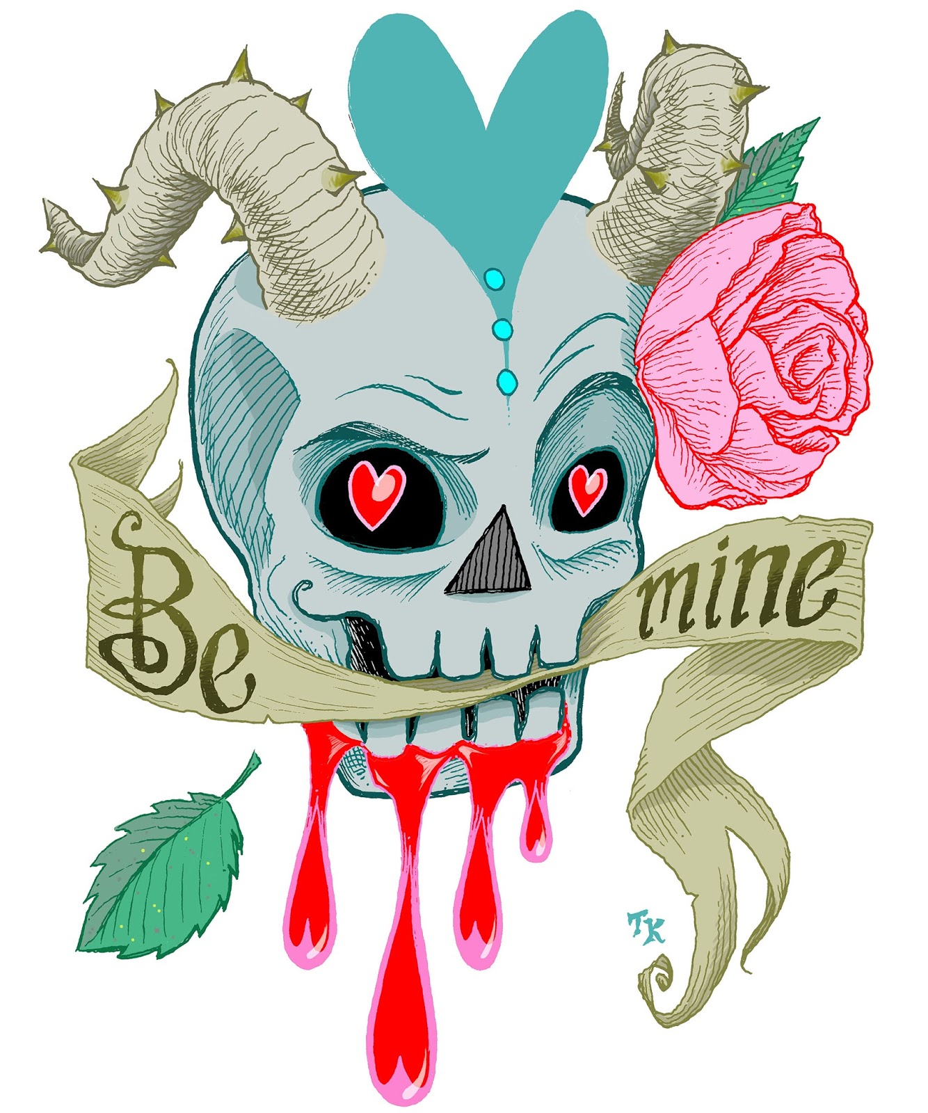 Dear Diary: T-SHIRTS : Valentine's Skull