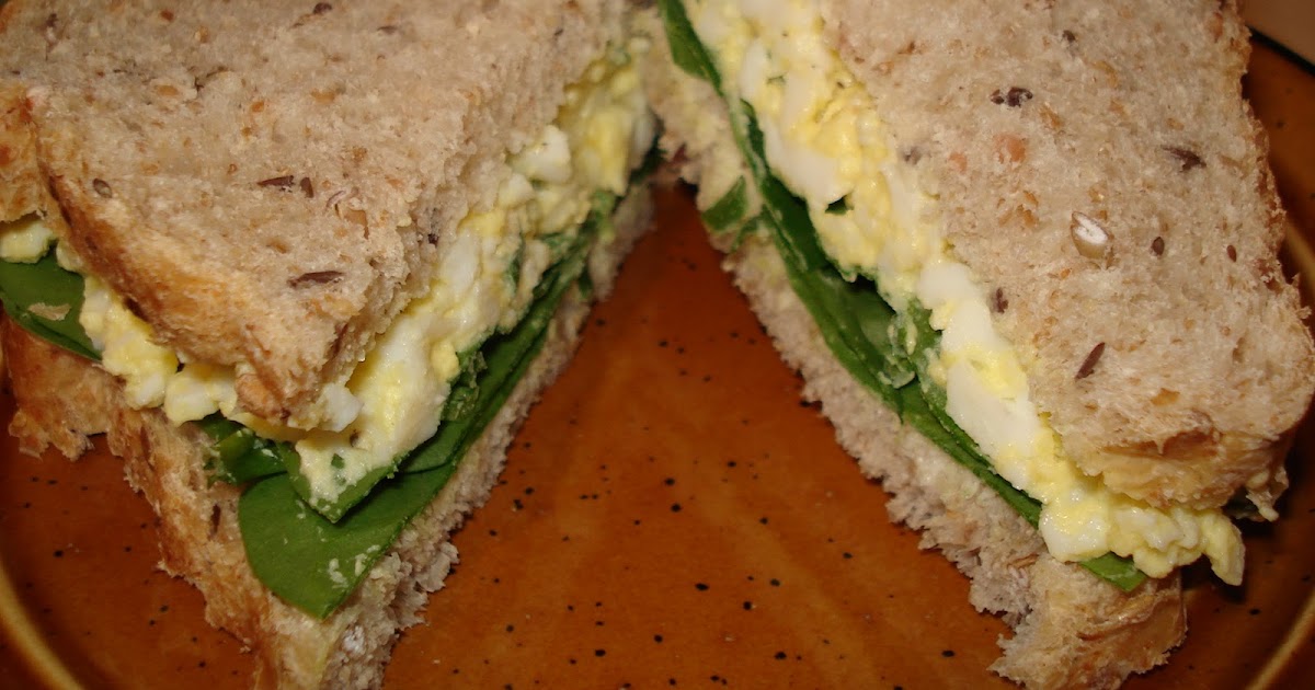 For the love, and lovers, of food. Egg and spinach sandwich.