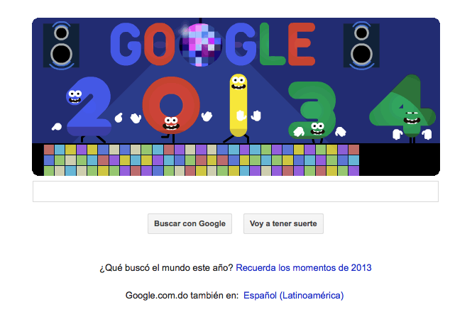 Google recibe el Año Nuevo con una fiesta de música y baile en su 'doodle'