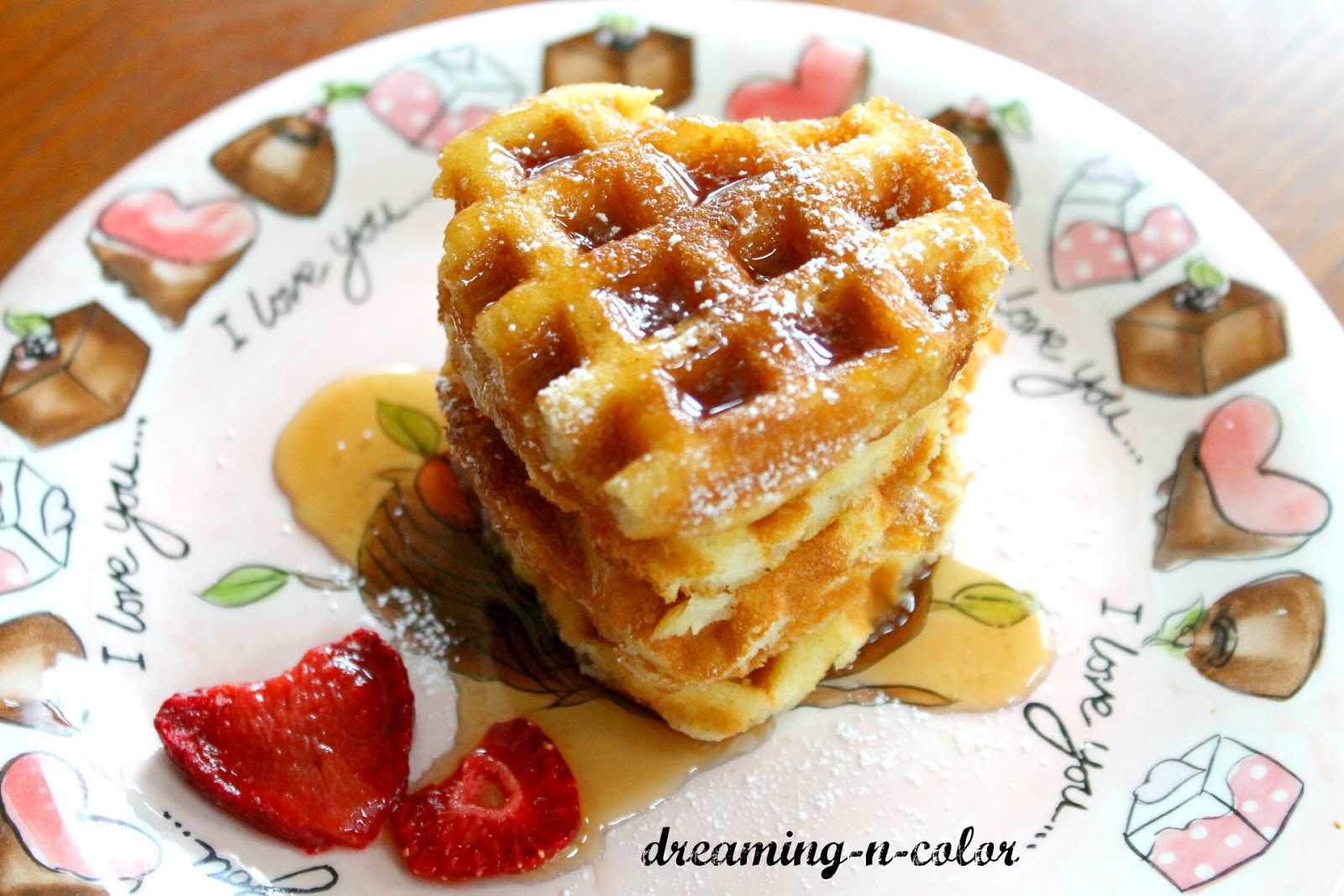 dreamingincolor Valentine Breakfast {The World's Best Waffles}
