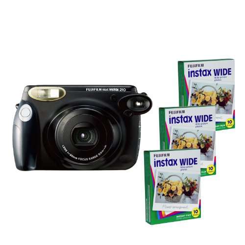Fujifilm INSTAX 210 Instant Photo Camera Kit and 3 Fujifilm Instax Wide Film with 10 Exposures FU64-IN210K30