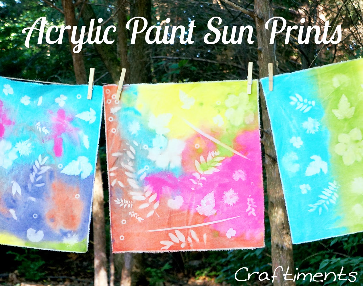 craftiments acrylic paint sun prints on fabric