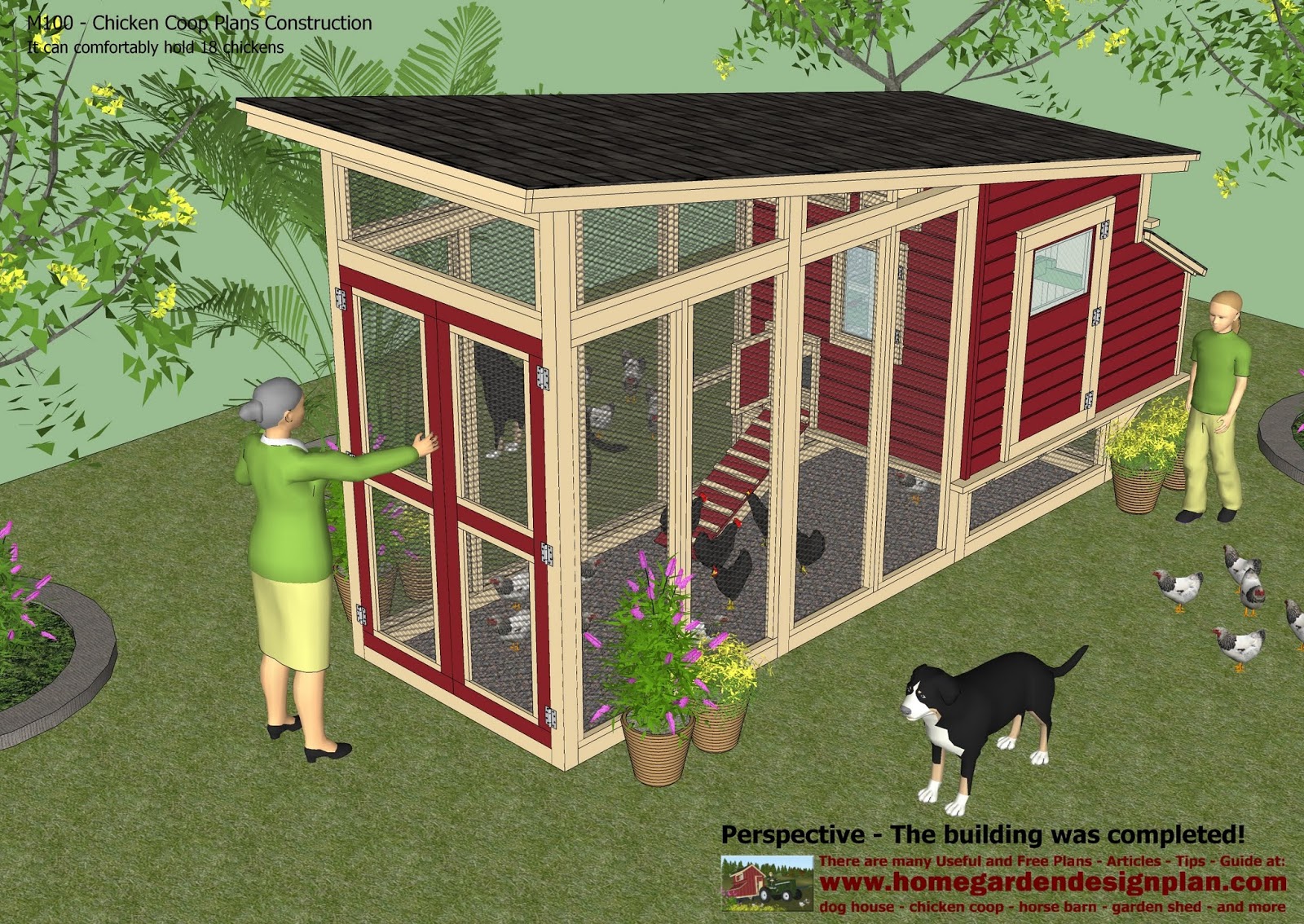 garden plans: M100 - Chicken Coop Plans Construction - Chicken Coop 