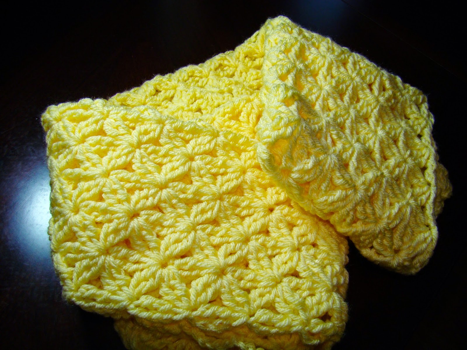 Yellow Flower Stitch Infinity Scarf