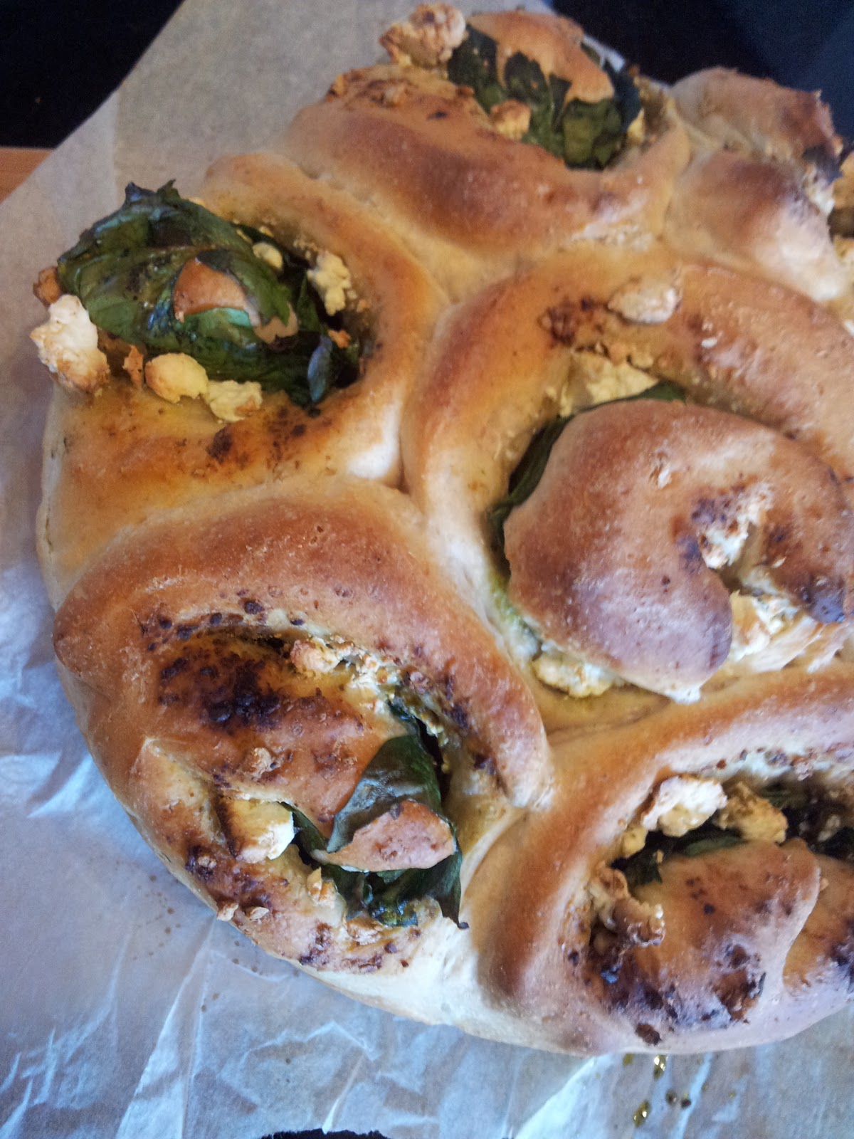 Feed me mummy Spinach, Pesto and Feta Scrolls