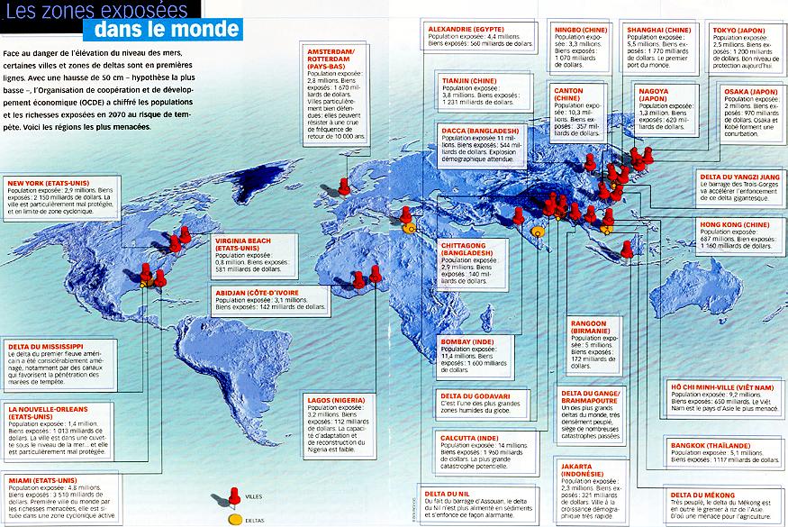 Résultat de recherche d'images pour "villes cotieres menacés par la montée des eaux"