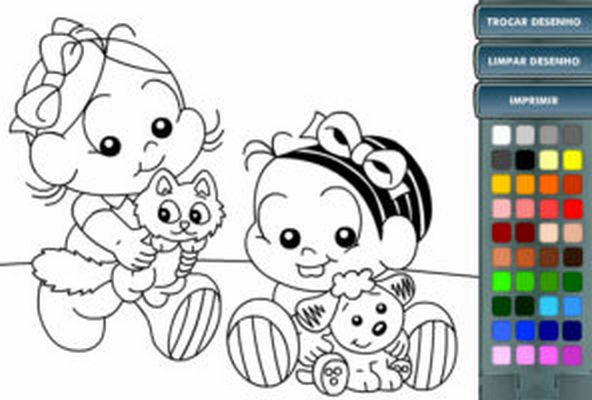 Turma da Monica para colorir, Jogos da Monica de pintar