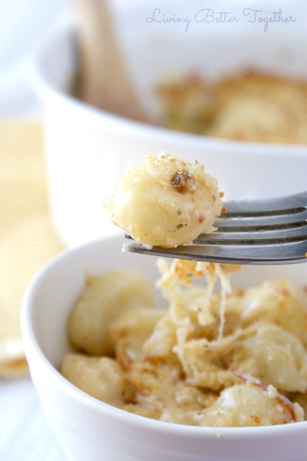Baked Three Cheese Gnocchi Mac n' Cheese Living Better Together