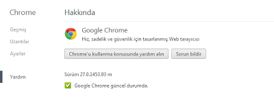 Google Chrome 27 Güncelleme