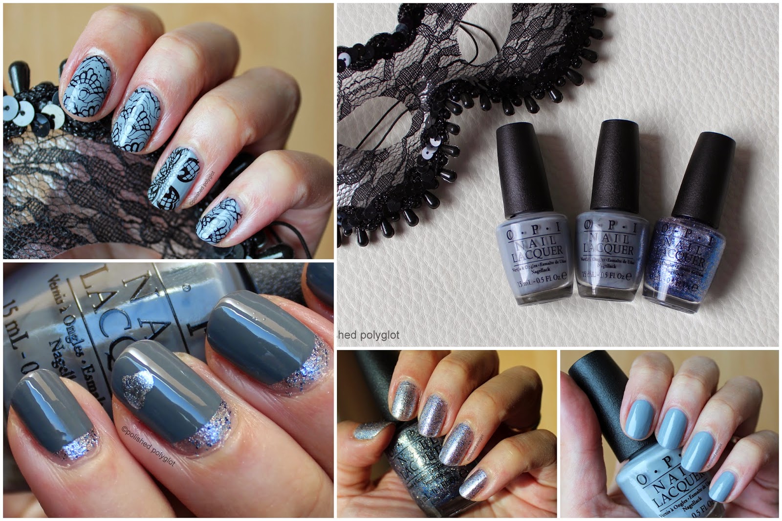 7. Grey and Lavender Floral Nail Design - wide 7
