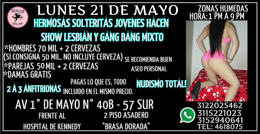 RELAX CLUB SW Y FANTASIAS BAR SWINGER ORGANIZAN ENCUENTROS NUDISTAS EN BOGOTA