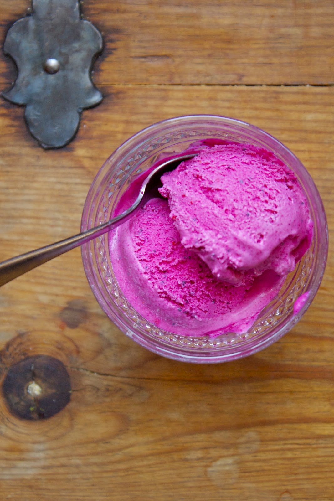 CosmoCookie Beet Ice Cream with Orange Zest and Poppy Seeds