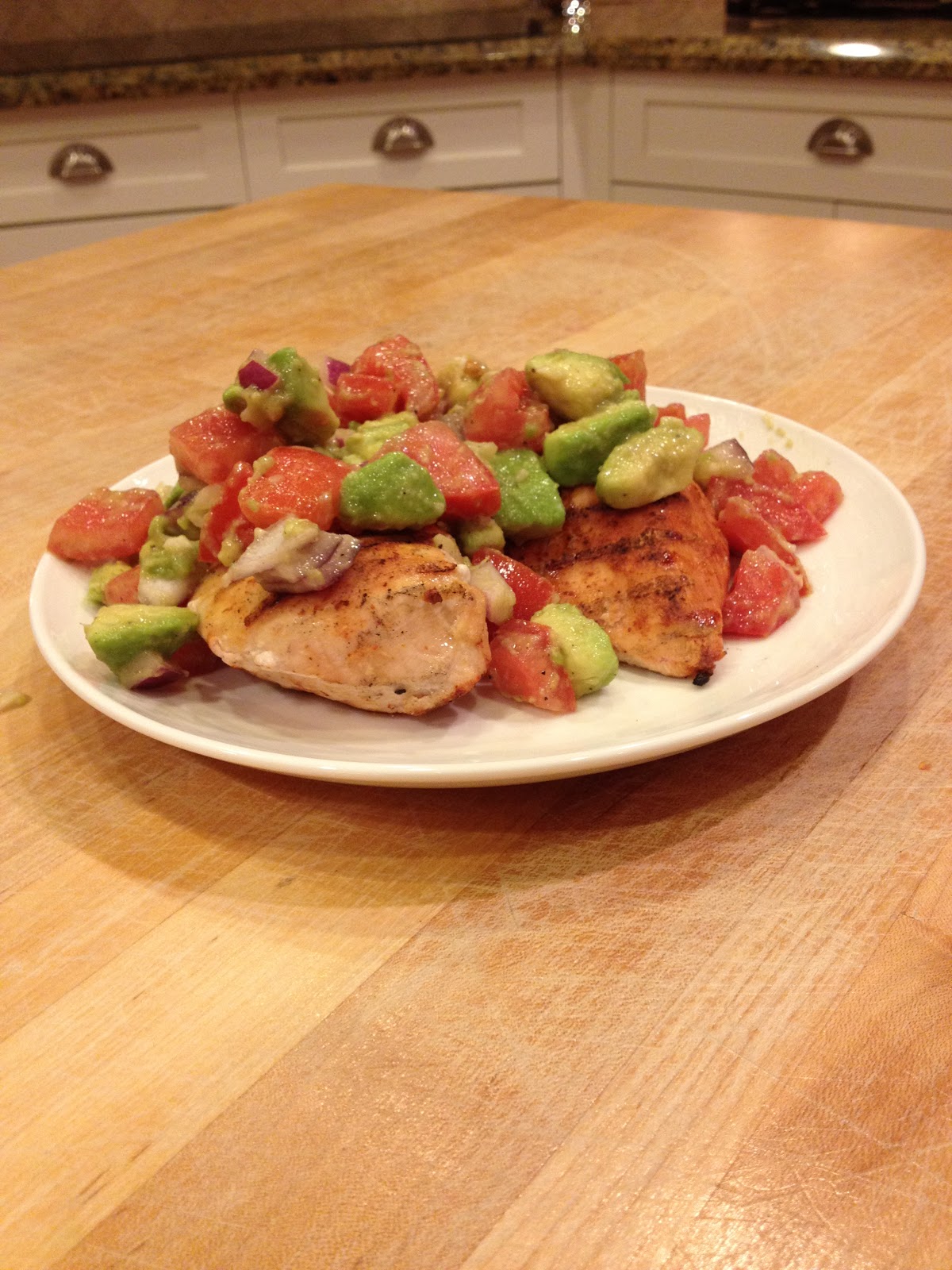"Florida Girl" Food Cayenne Rubbed Chicken with Avocado Salsa