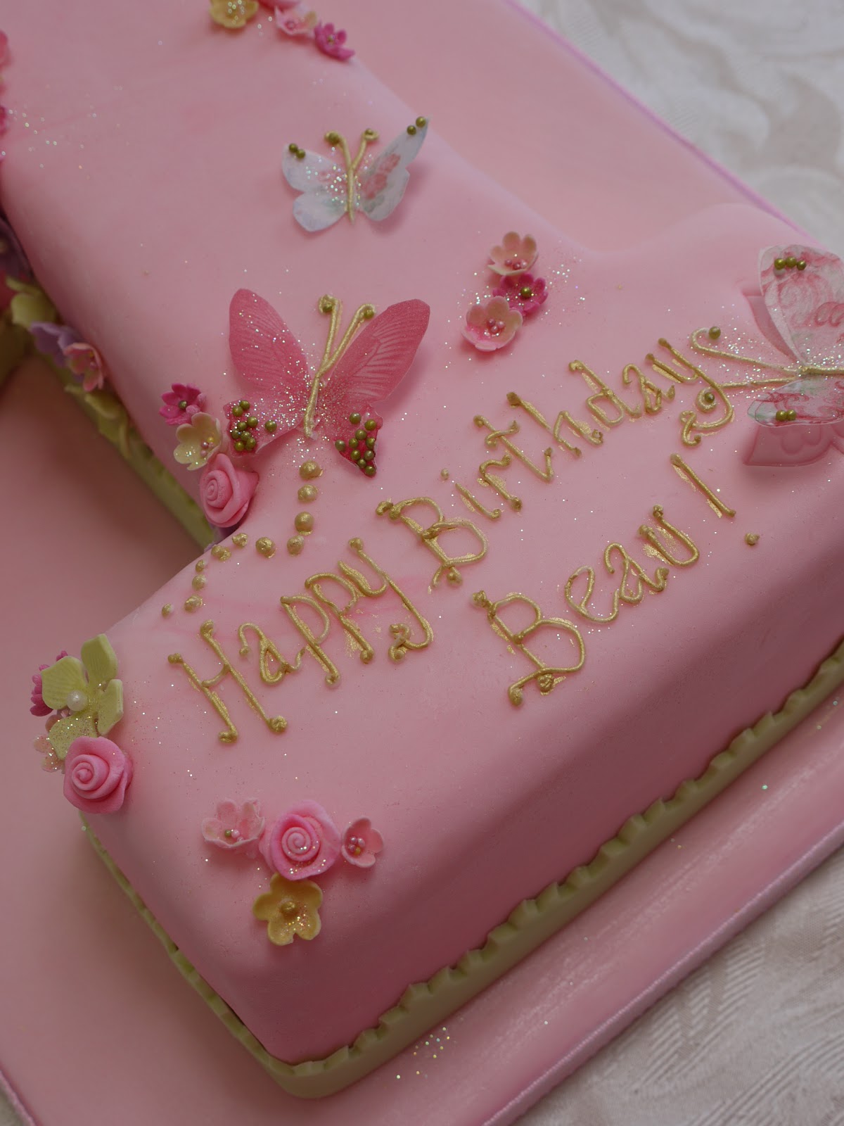 Scrummy Mummy's Cakes Butterflies No 1 first Birthday Cake