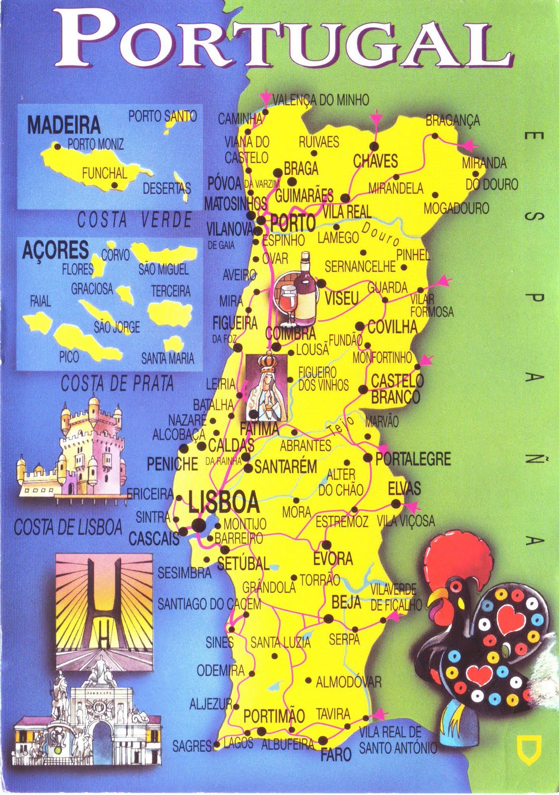 The World in Postcards - Sabine's Blog: Portugal Map
