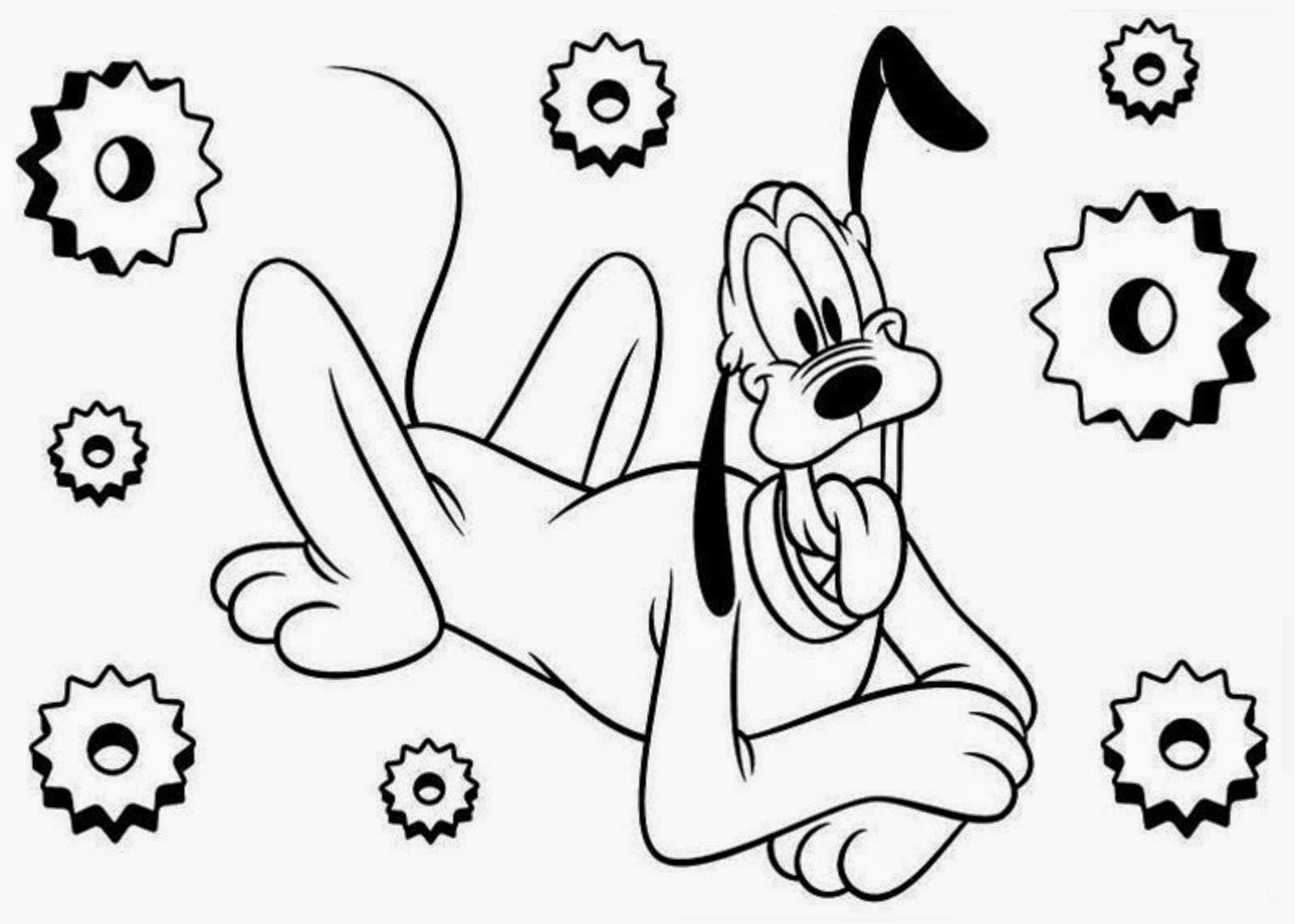 Disney Cartoon Pluto For Kid Coloring Page Free wallpaper