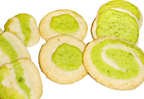 Himmlische Süßigkeiten: Zweifarbige Minz-Kekse mit grüner Farbe aus der