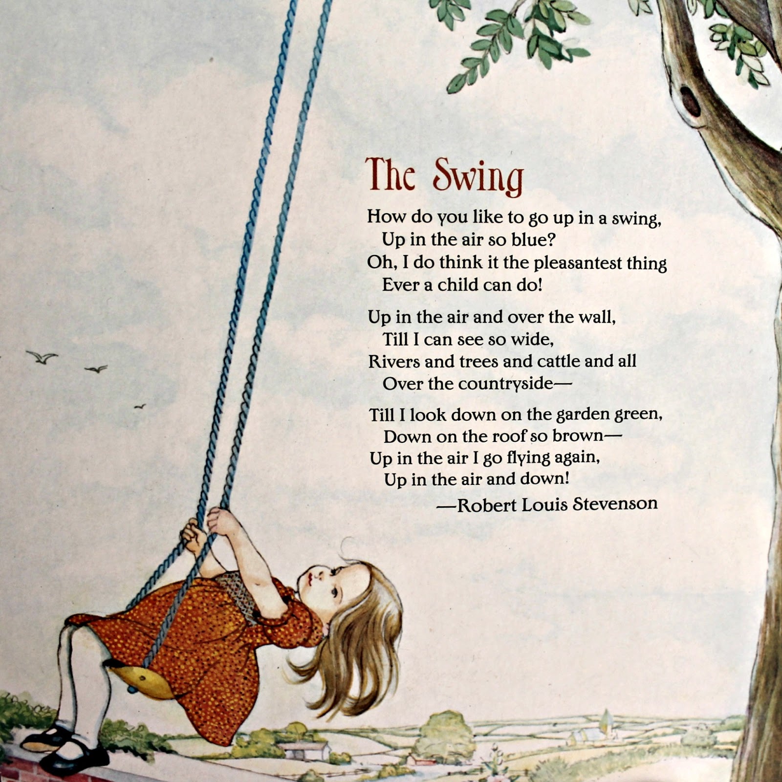 Robert Louis Stevenson The Swing (1600×1600) Childrens poems