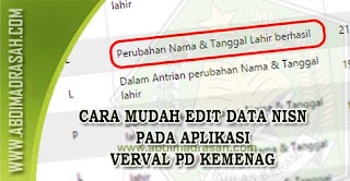 Cara Edit Data NISN Pada Aplikasi Verval PD Kemenag