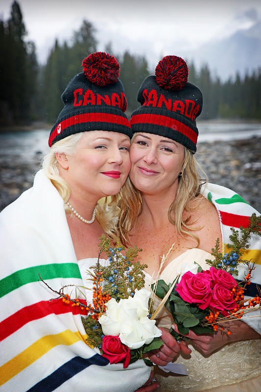 Bow Falls, Banff Outdoor Gay Wedding