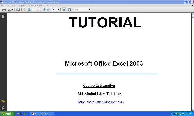 ms excel 2003 tutorial pdf