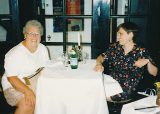 Mom and me at a London Pub, 1995