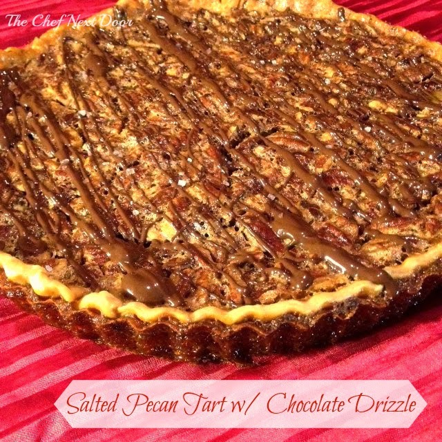 Salted Pecan Tart with Chocolate Drizzle
