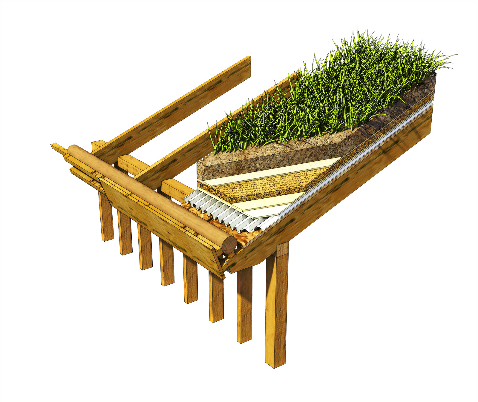 The Architecture Detailer GREEN ROOF 1 Timber structures