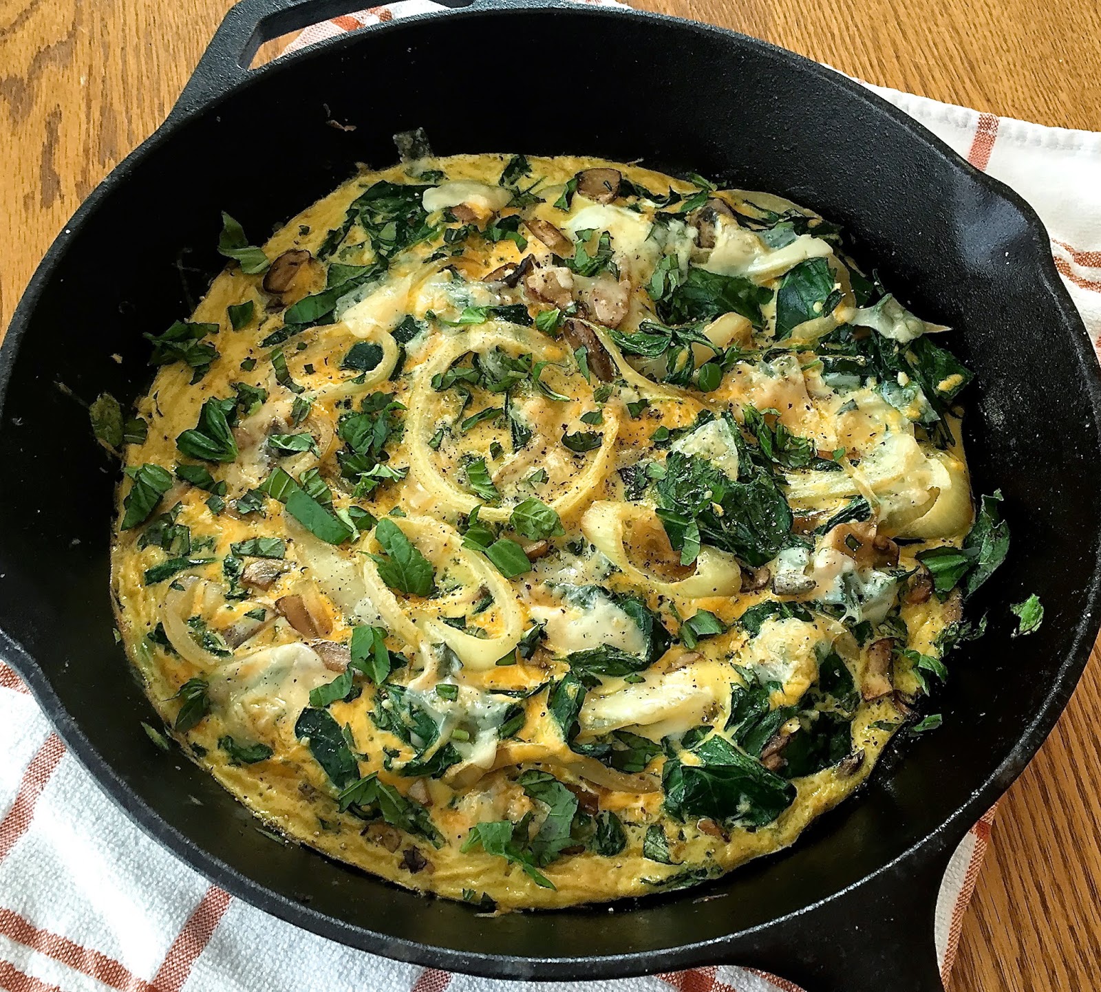 Points In My Life Mixed Greens and Mushroom Frittata