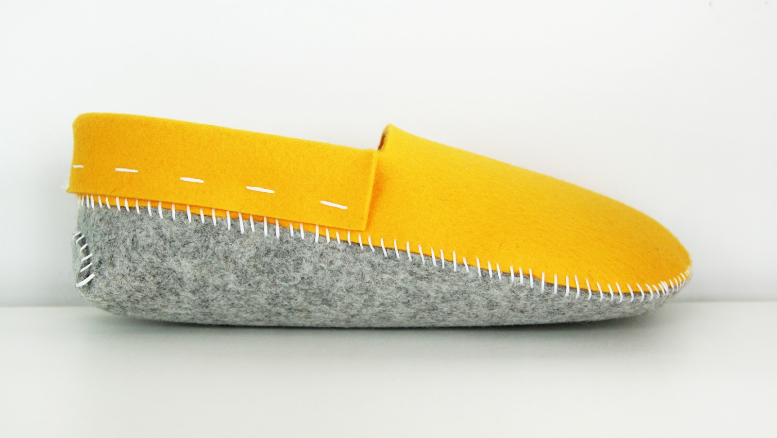 Zipper Teeth Sewn Felt Slippers