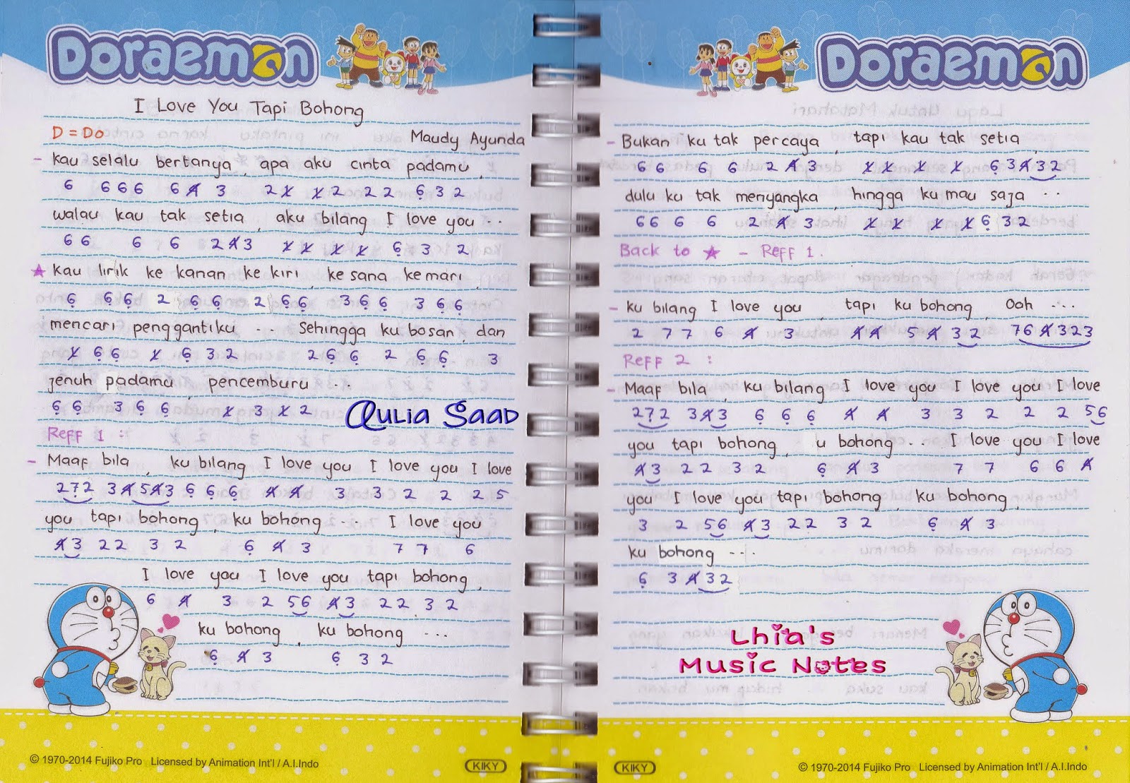 Not Angka Maudy Ayunda I Love You Tapi Bohong Aulia S World