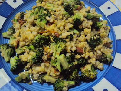broccoli mung and barley ...making a nice one pot meal...
