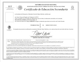 Certificado de secundaria Baja California