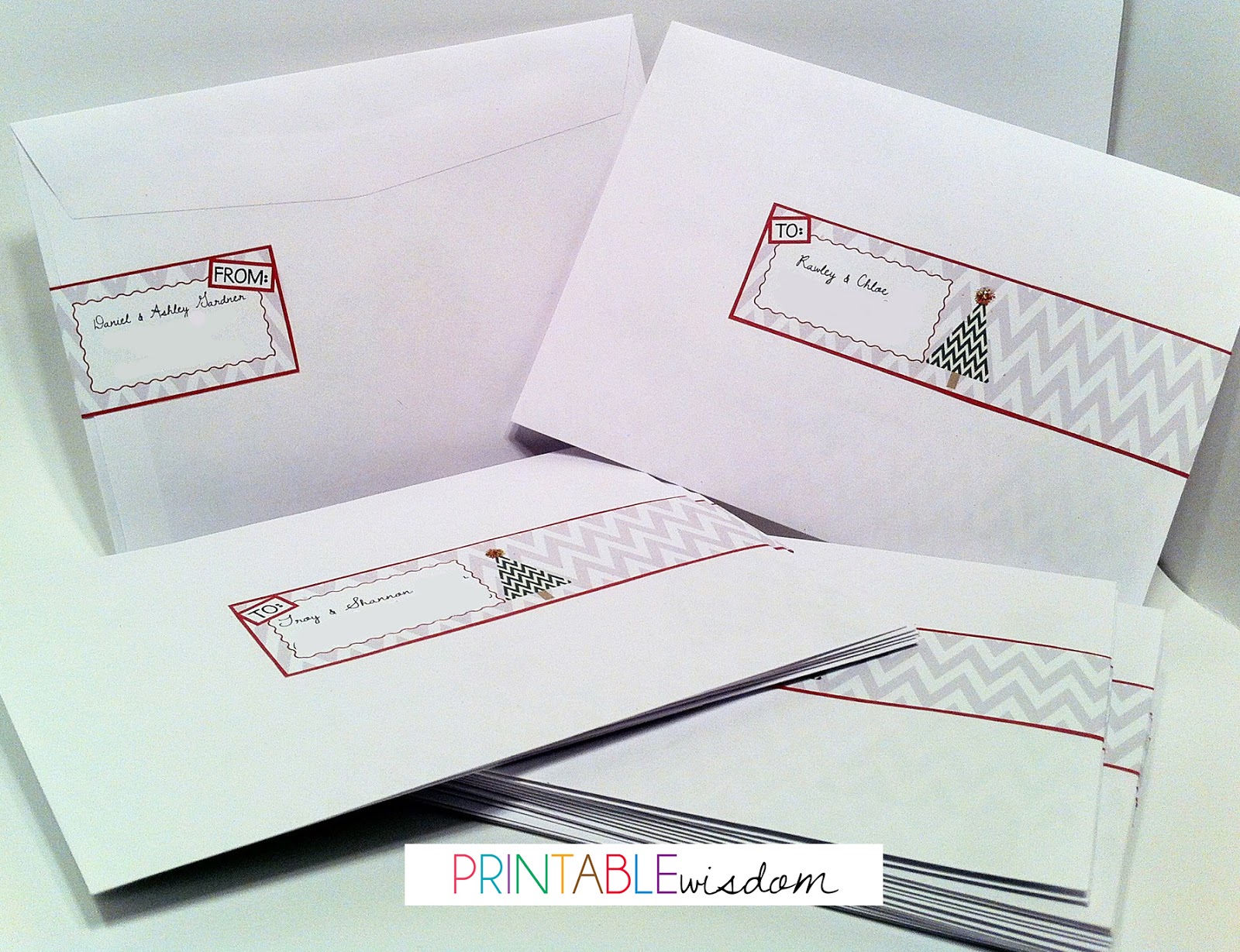 PrintableWisdom: DIY: Christmas card wrap-around address labels + Free download!