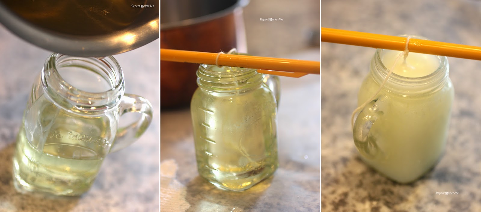 Repeat Crafter Me Mason Jar Mug Crisco Candles with Crochet Cozy