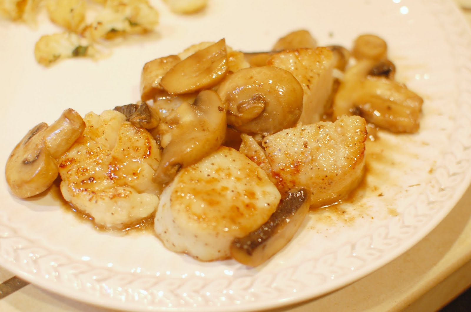 Reckless Abandon Sea Scallops with White Wine Mushroom Sauce
