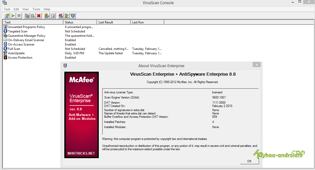 Mcafee virusscan enterprise 8.7i full version