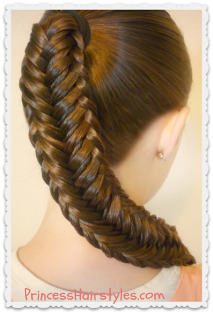 twisted edge fishtail braid hair