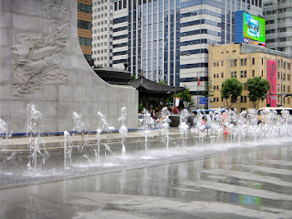 Fountain of Admiral Yin Sun Shin at Gwanghwamun Seoul