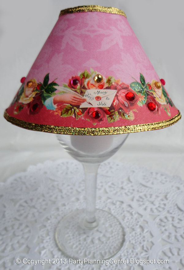 Party Planning Center Free Printable Valentine Wineglass Lampshade