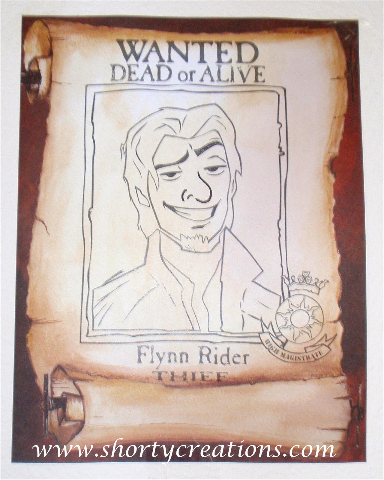Flynn Rider is really mad that his nose is drawn wrong in every wanted post...
