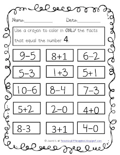 Teaching Little Apples: A First Grade Teaching Blog: Math Fact Packet