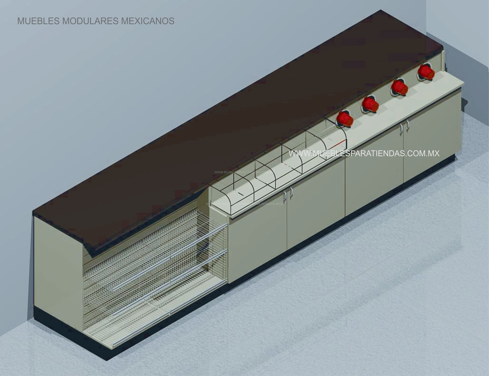MUEBLES DE TIENDAS, MOBILIARIO DE TIENDAS TIPO OXXO, ESTANTERIA
