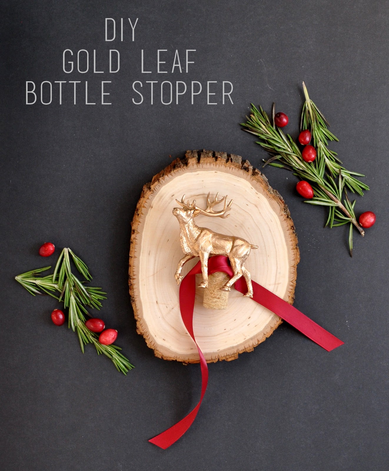 diy gold leaf bottle stopper + moscow mule printable