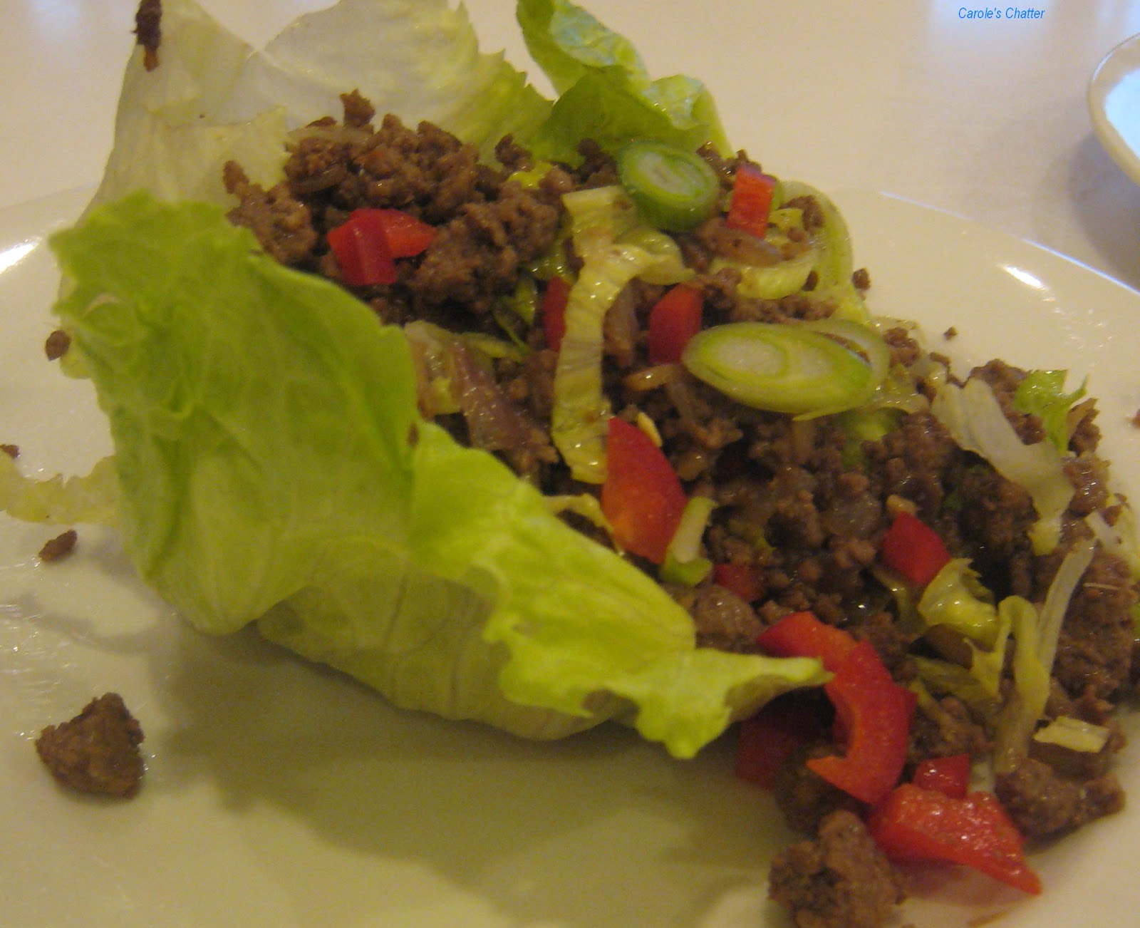 Carole's Chatter Spicy mince lettuce cups