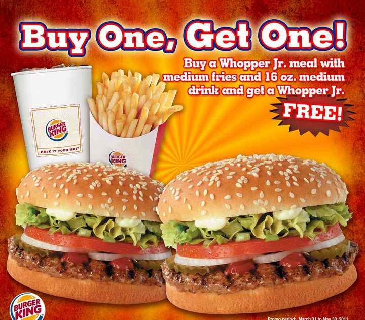 Fresh Promos Burger King Buy One, Get One Promo