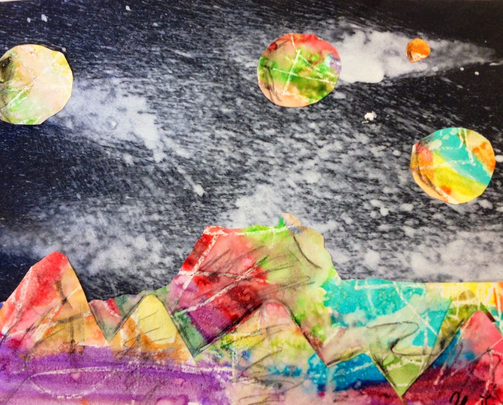 The Glitter Queen Mixed Media Space Collages