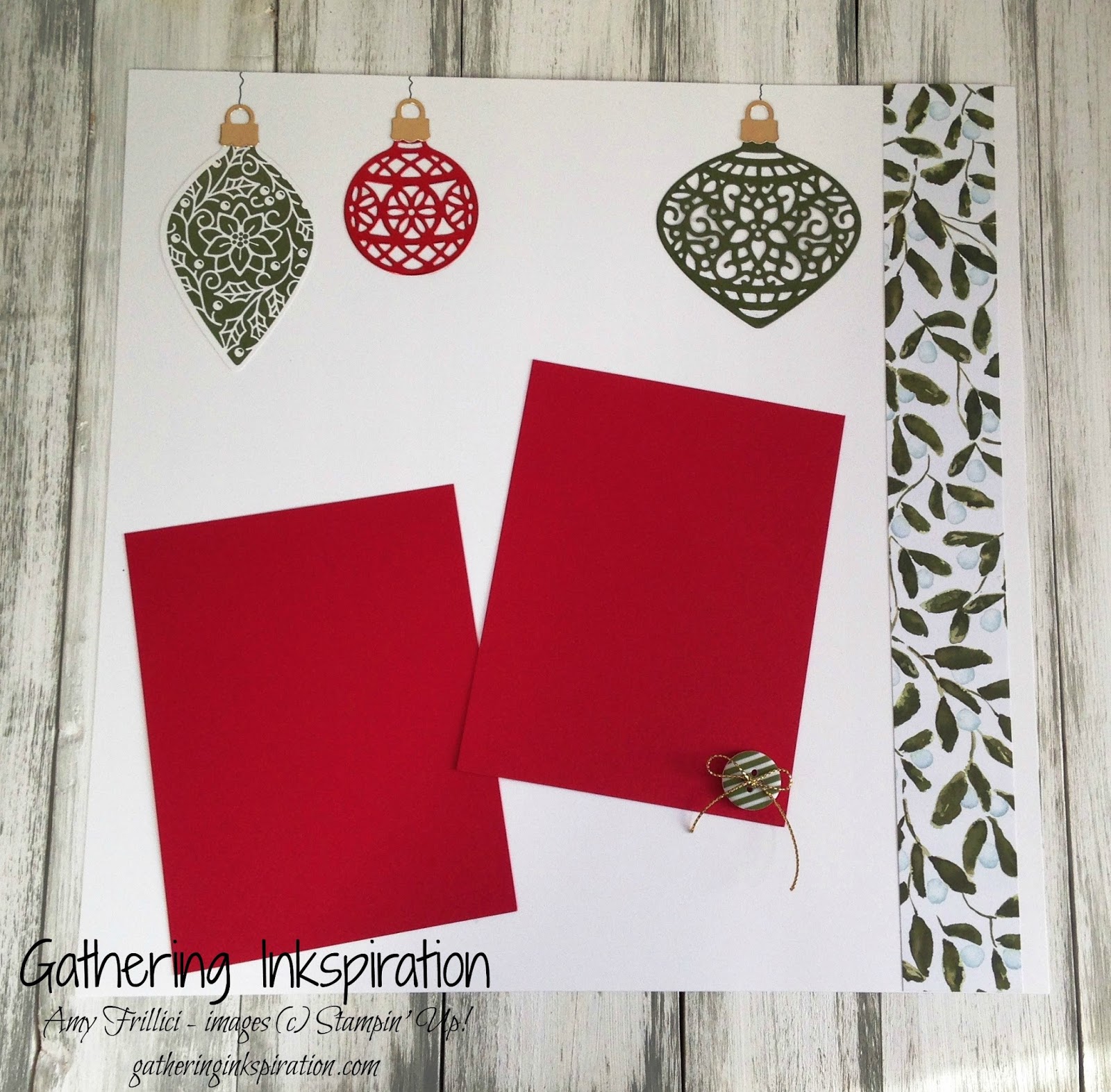 Gathering Inkspiration Embellished Ornaments Scrapbook Pages