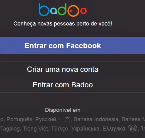 badoo movel entrar pelo facebook